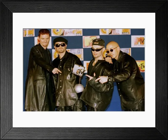 Framed Print : Pop group East 17 with their award for best dance group during the MTV European Music Framed Print : Pop group East 17 with their award for best dance group during the MTV European Music