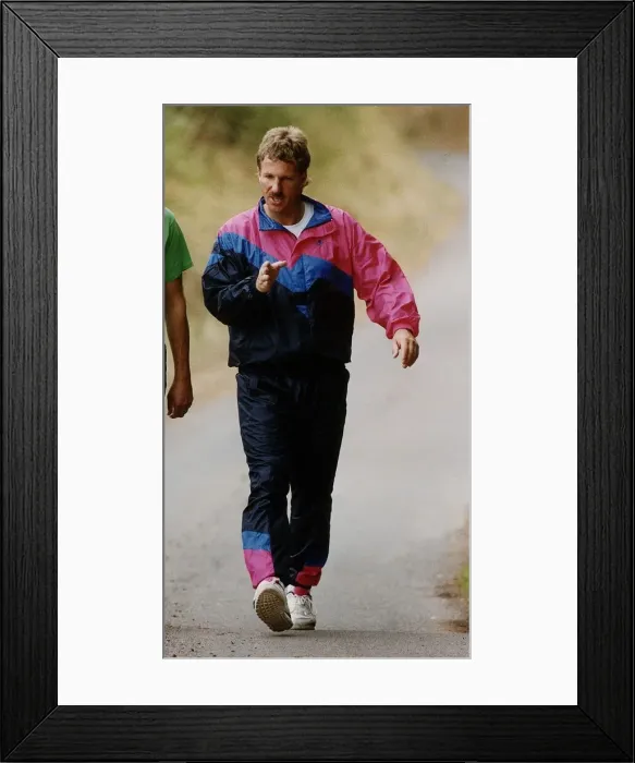 Framed Print : Ian Botham cricketer on a sponsored charity walk DBase Framed Print : Ian Botham cricketer on a sponsored charity walk DBase