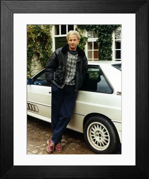 Framed Print : David Gower ex England Player standing beside white Audi Quatro dbase Framed Print : David Gower ex England Player standing beside white Audi Quatro dbase