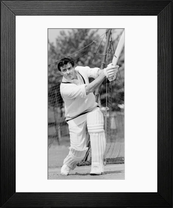 Framed Print : Ted Dexter and Fred Trueman in the nets Sport Cricket 1960s May 1968 Framed Print : Ted Dexter and Fred Trueman in the nets Sport Cricket 1960s May 1968