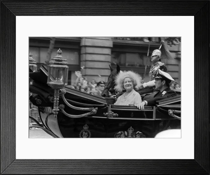 Framed Print : Queen Mother and Duke Of York in carriage July 1881 on the way to Prince Charles