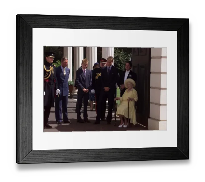 Framed Print : The Queen Mother Celebrates Her 99th Birthday Aug 1999 Princes William