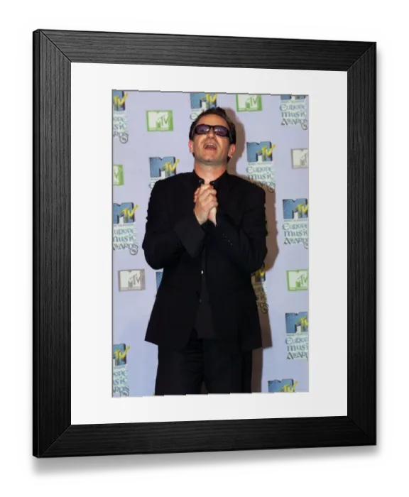 Framed Print : MTV Music awards in Ireland November 1999 Bono, lead singer with rock group U2