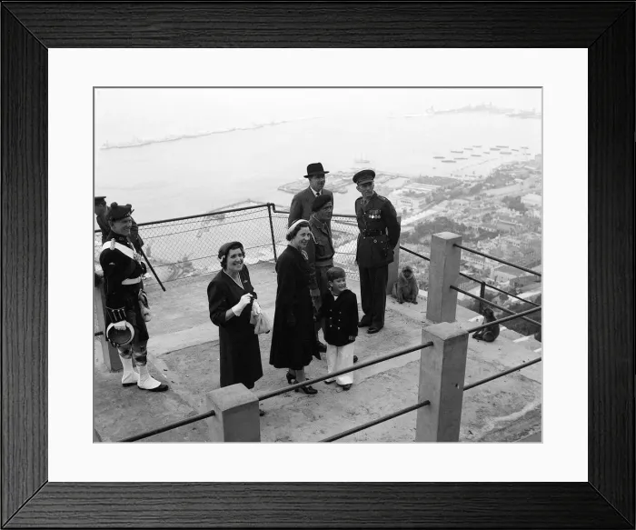Framed Print : Prince Charles and his nanny May 1954 smile to the press photographers during