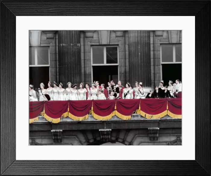 Framed Print : The Queen with Prince Philip, Prince Charles, Princess Anne
