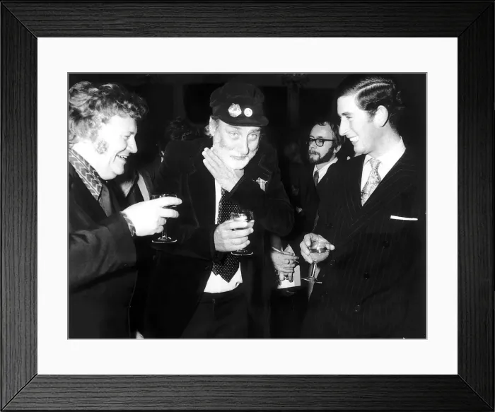Framed Print : Prince Charles and Spike Milligan with Harry Secombe November 1973 at a party to launch Framed Print : Prince Charles and Spike Milligan with Harry Secombe November 1973 at a party to launch