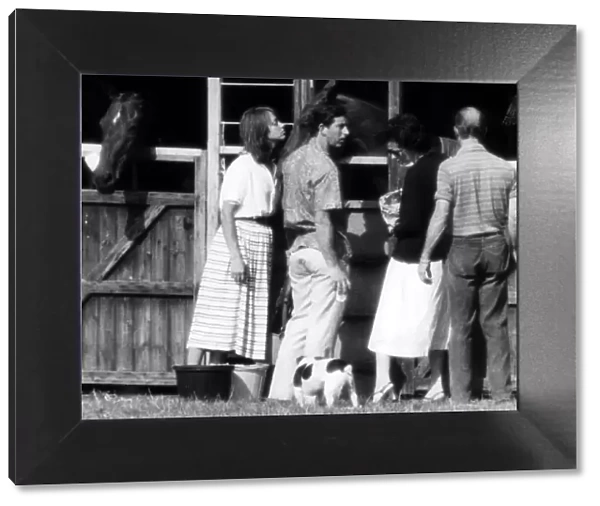 Sabrina Guinness with Prince Charles August 1979 at Midhurst stables