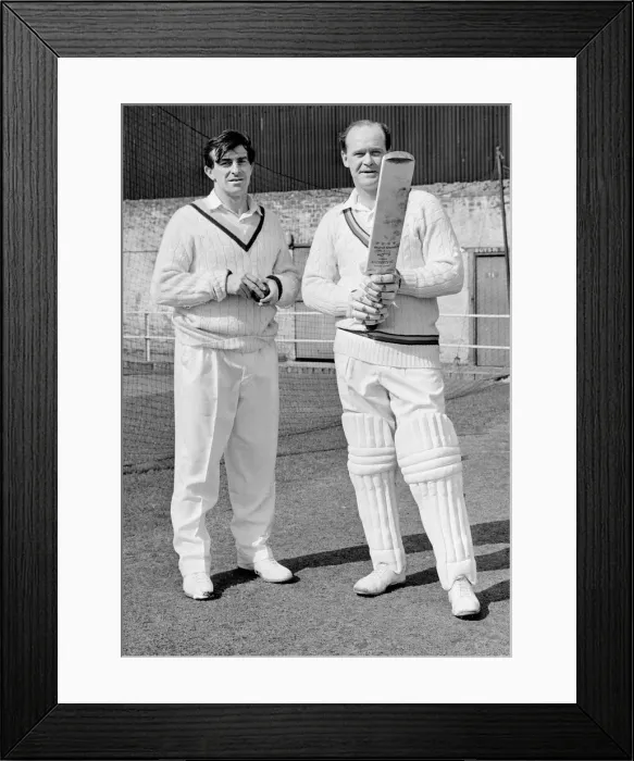 Framed Print : Brian Close (right) and Fred Trueman in the nets at Yorkshires County Cricket Ground Framed Print : Brian Close (right) and Fred Trueman in the nets at Yorkshires County Cricket Ground