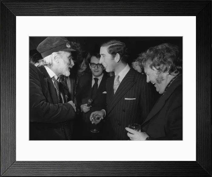 Framed Print : Prince Charles laughs merrily with two of his heroes, Harry Secombe