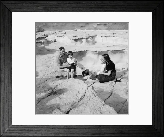 Framed Print : Prince Charles and Princess Anne April 1954 are pictured with their uncle Lord
