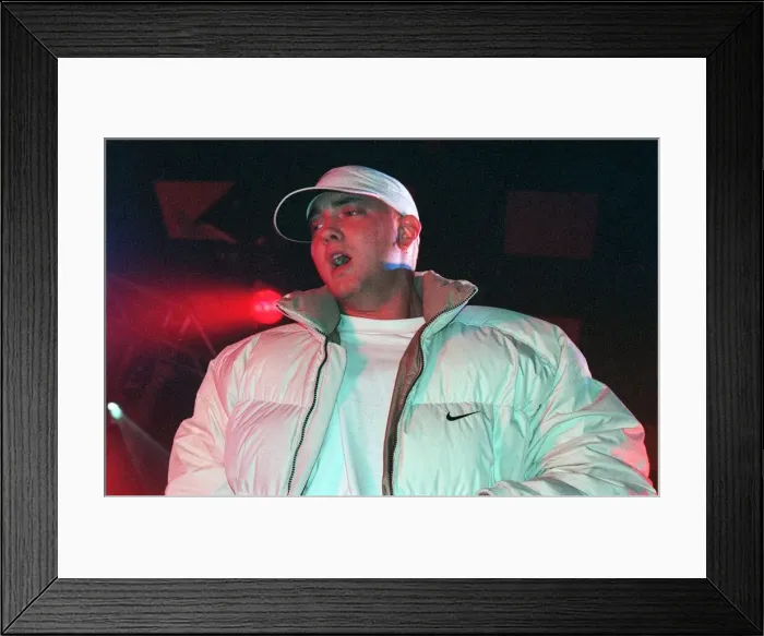 Framed Print : Eminem on stage at Glasgow Barrowlands November 1999 Framed Print : Eminem on stage at Glasgow Barrowlands November 1999