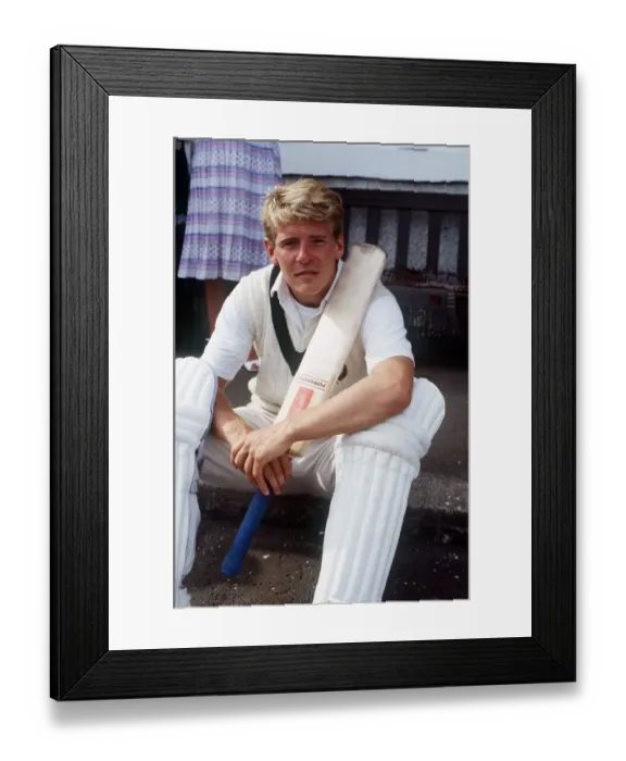 Framed Print : Andy Goram holding cricket bat July 1989 Framed Print : Andy Goram holding cricket bat July 1989
