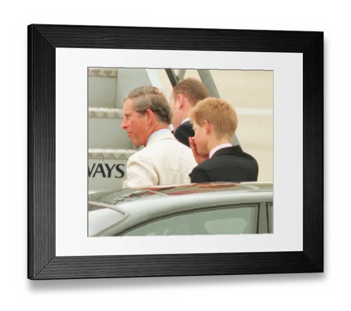 Framed Print : Prince Charles and Prince Harry leave Heathrow for Greece to join Camilla Parker-Bowles Framed Print : Prince Charles and Prince Harry leave Heathrow for Greece to join Camilla Parker-Bowles