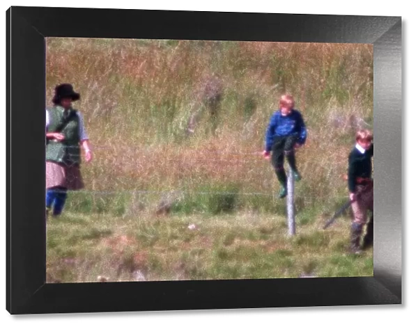Prince Charles, Tiggy Legge Bourke, Prince William and Prince Harry shooting at Balmoral
