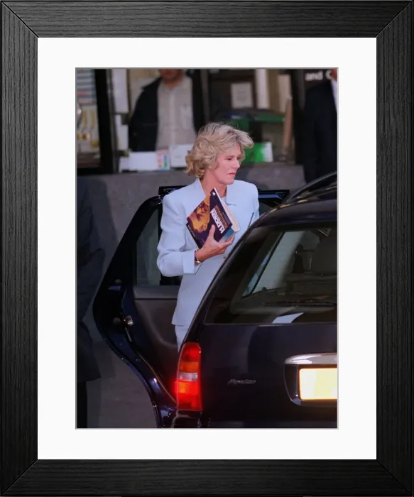 Framed Print : Camilla Parker Bowles May 1999 getting out of car as she arrives for a Framed Print : Camilla Parker Bowles May 1999 getting out of car as she arrives for a