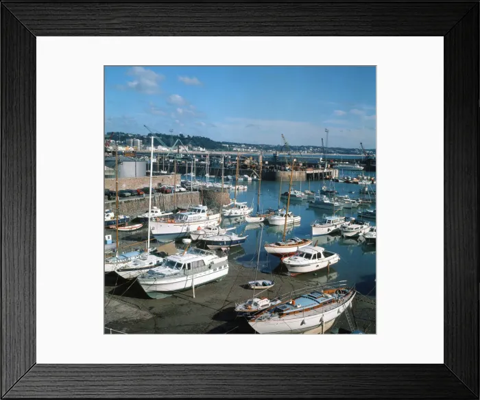 Framed Print : A view of St Hellier harbour on the island of Jersey, Channel Islands Framed Print : A view of St Hellier harbour on the island of Jersey, Channel Islands