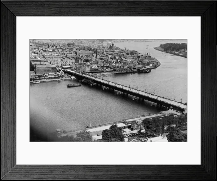 Framed Print : Aerial view of Craigavon Bridge which spans the Foyle River It is one of only a few Framed Print : Aerial view of Craigavon Bridge which spans the Foyle River It is one of only a few