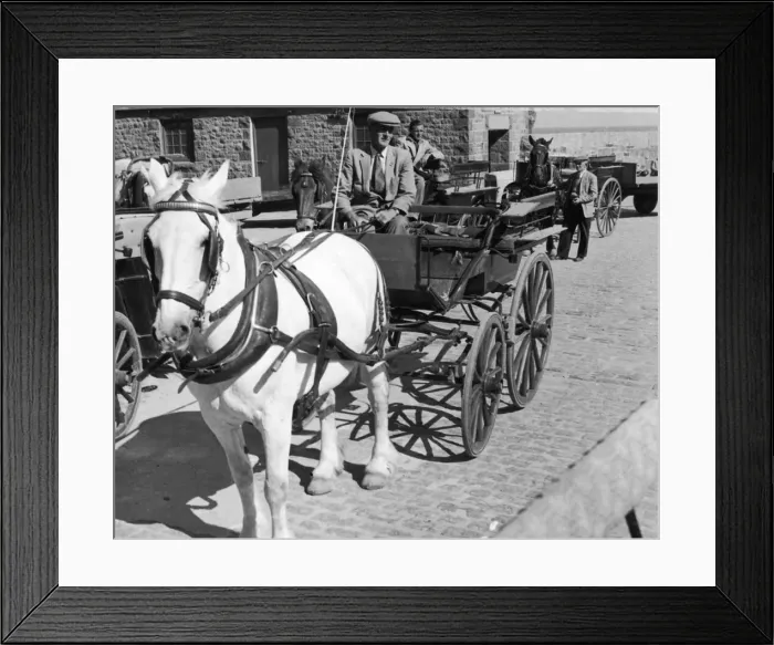 Framed Print : A man riding a pony and cart on the island of Sark in the Channel Islands Framed Print : A man riding a pony and cart on the island of Sark in the Channel Islands