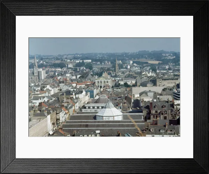 Framed Print : An aerial view of the capital town of St Helier on the Channel Island of Jersey