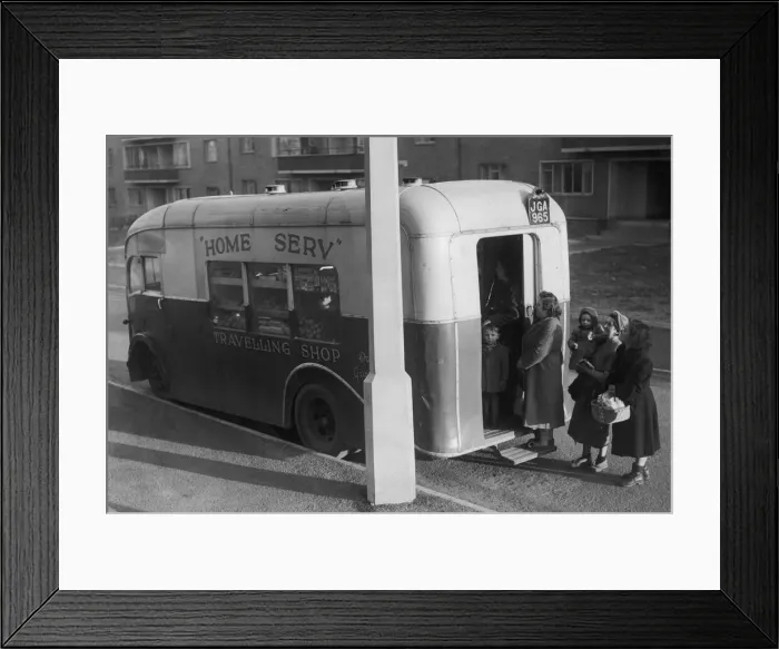 Framed Print : One of the travelling shops which serves Glasgows new housing schemes Framed Print : One of the travelling shops which serves Glasgows new housing schemes