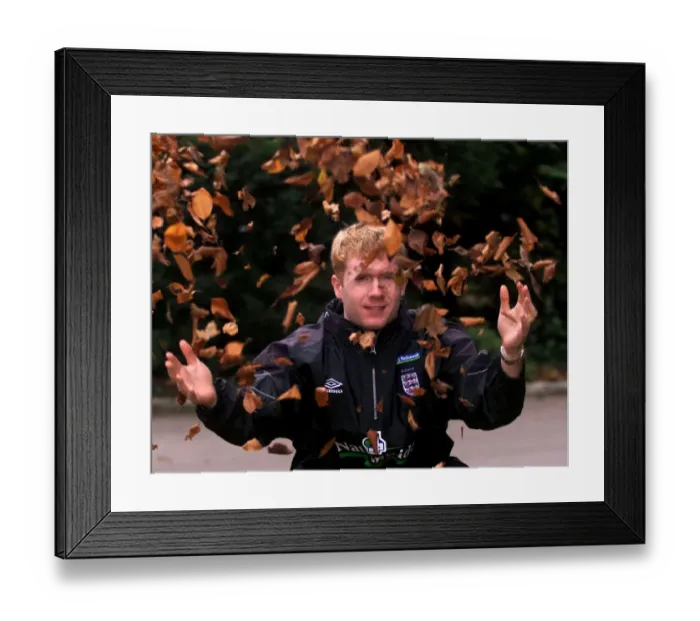 Framed Print : Paul Scholes during England soccer training November 1999 at Bisham Abbey in Framed Print : Paul Scholes during England soccer training November 1999 at Bisham Abbey in