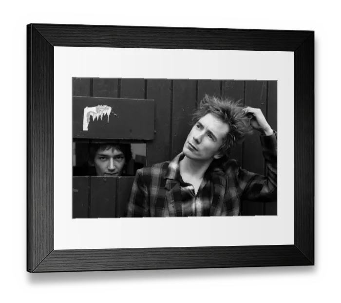 Framed Print : John Lydon ex Sex Pistols with Keith Levine 1981