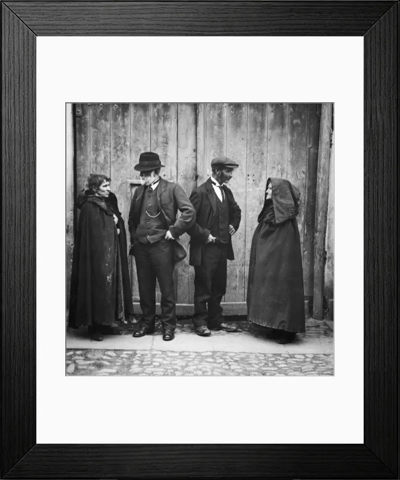 Framed Print : Peasants wearing national costume gather to hear election speeches in mid Dublin during Framed Print : Peasants wearing national costume gather to hear election speeches in mid Dublin during