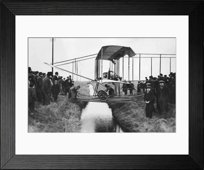Framed Print : Mr Rawlinsons seen here having his Farman aircraft towed to the aviation grounds Framed Print : Mr Rawlinsons seen here having his Farman aircraft towed to the aviation grounds