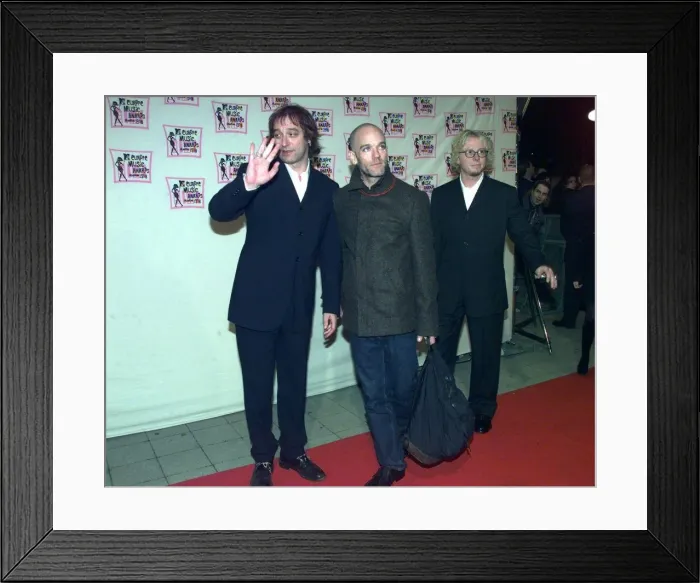 Framed Print : American singer Michael Stipe and his band REM at the MTV Music Video Awards ceremony in Framed Print : American singer Michael Stipe and his band REM at the MTV Music Video Awards ceremony in