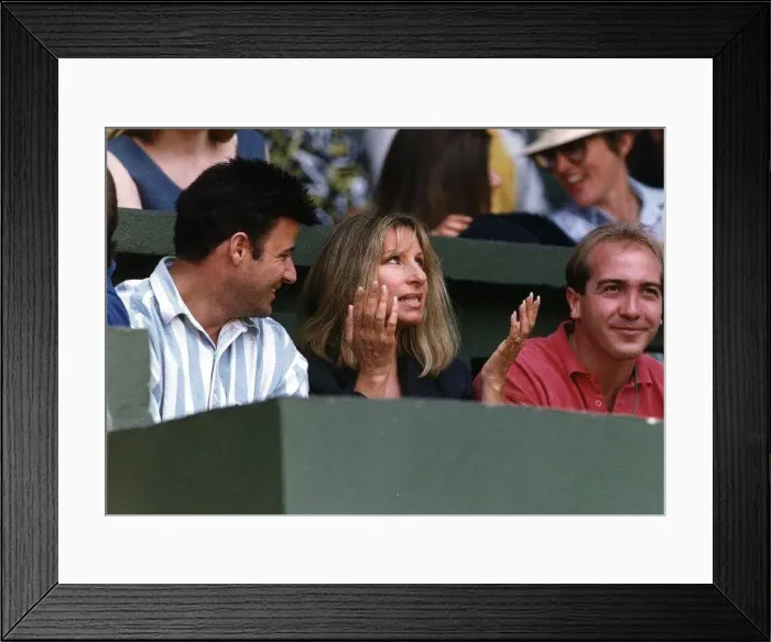  : Barbra Streisand singer and actress sits at Wimbledon Tennis Championships