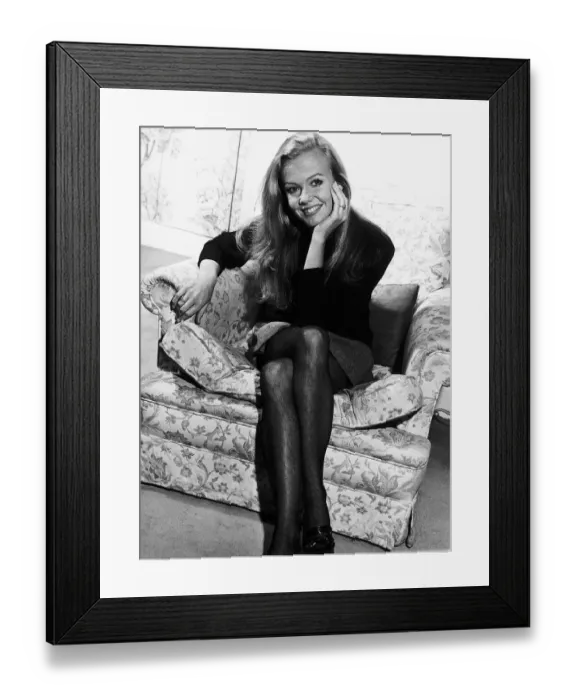 Framed Print : Hayley Mills Actress at her home in Chelsea her long hair may have to comeoff for her