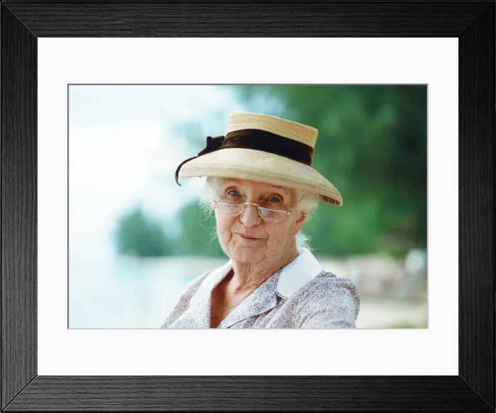 Framed Print : Actress Joan Hickson pictured during the filming of the BBC adaptation of the Agatha Framed Print : Actress Joan Hickson pictured during the filming of the BBC adaptation of the Agatha