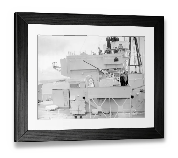 Framed Print : Princess Margaret seen here aboard a Royal Navy destroyer at Fleetwood July 1954