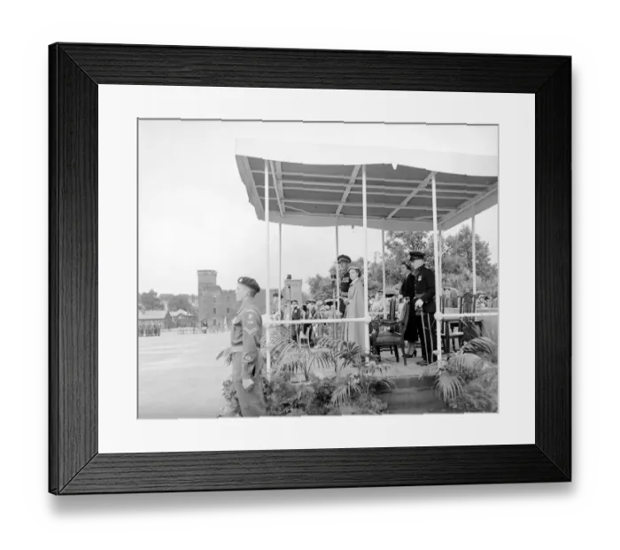 Framed Print : Princess Margaret seen here reviewing the soldiers of the Suffolk Regiment July Framed Print : Princess Margaret seen here reviewing the soldiers of the Suffolk Regiment July