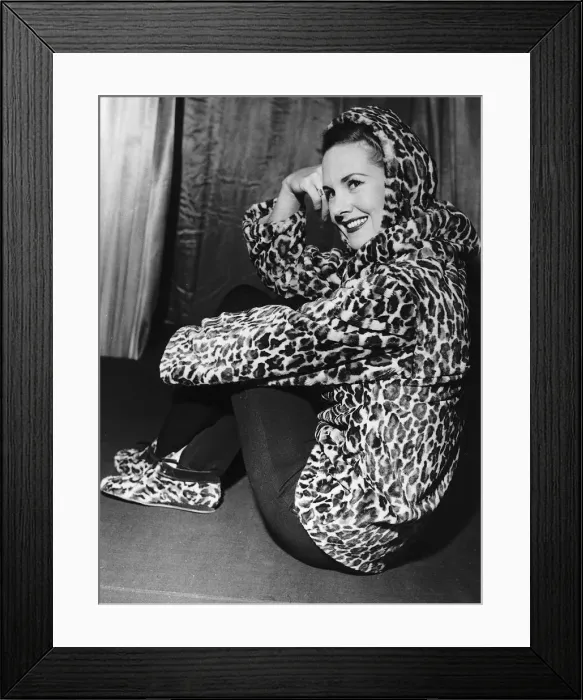 Framed Print : Fashion 1950 Ocelot jacket hood and matching shoes November 1955 Framed Print : Fashion 1950 Ocelot jacket hood and matching shoes November 1955