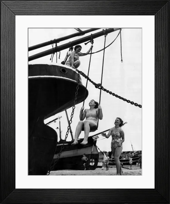Framed Print : The obliging fisherman who left a rope dangling from the stern jib of his fishing trawler Framed Print : The obliging fisherman who left a rope dangling from the stern jib of his fishing trawler