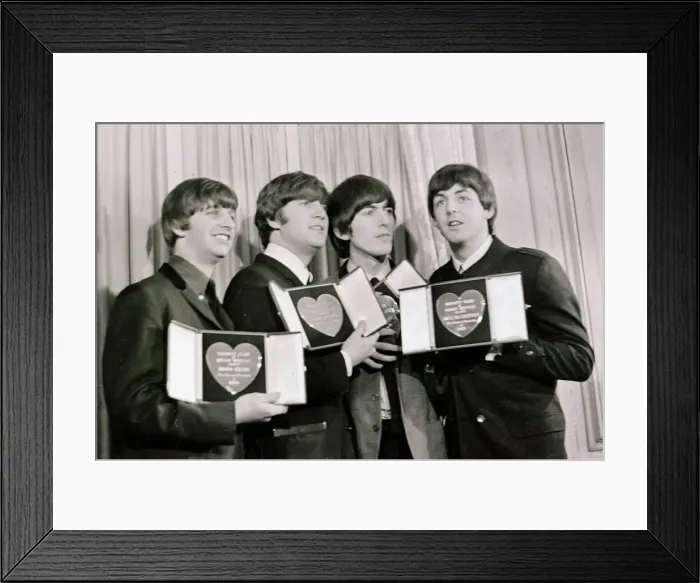 Framed Print : The Beatles with their Variety Club Awards March 1964 L-R Ringo Starr Framed Print : The Beatles with their Variety Club Awards March 1964 L-R Ringo Starr