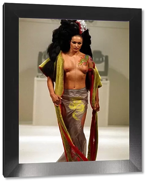 Nikki Diamond former Gladiator Scorpio modelling Michiko Koshino design London