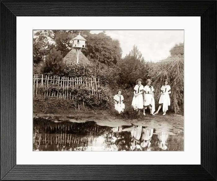 Framed Print : Queen Marys maids seen here in their bathing costumes at Barn House HRH Framed Print : Queen Marys maids seen here in their bathing costumes at Barn House HRH
