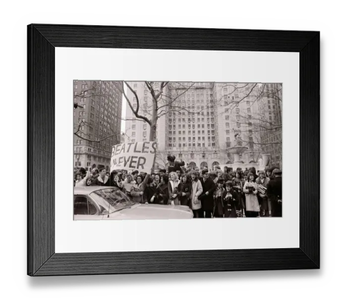 Framed Print : The Beatles in New York City February 1964 Excited fans cheer