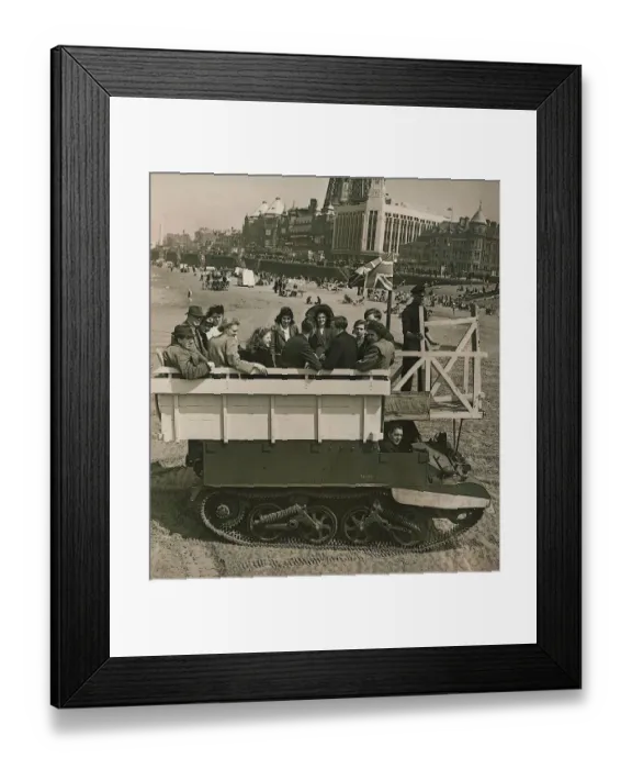 Framed Print : Holiday Pictures at Blackpool May 1947 Coverted Bren Gun carrier for taking