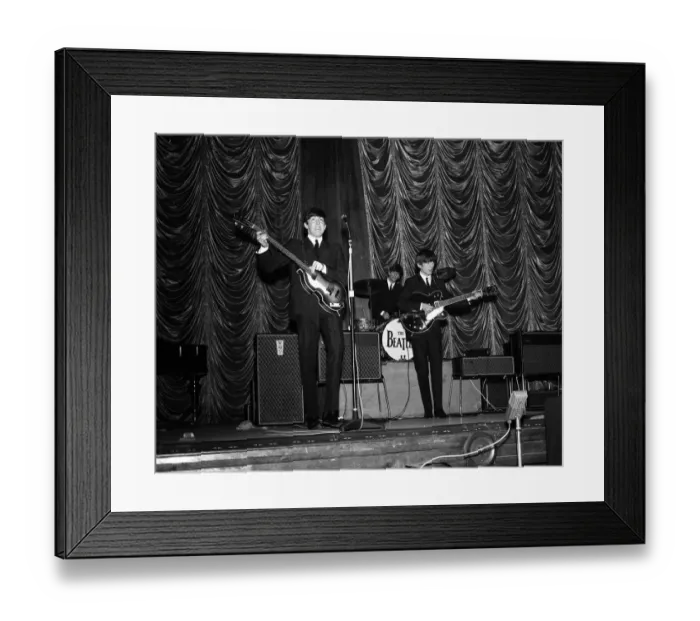 Framed Print : The Beatles on stage during their gig in Plymouth. 13th November 1963 Framed Print : The Beatles on stage during their gig in Plymouth. 13th November 1963
