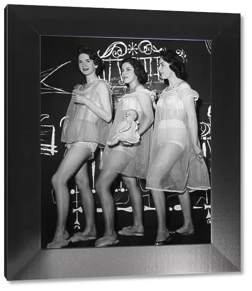 Fashion 1950 Nighties shown at a London lingerie show February 1957