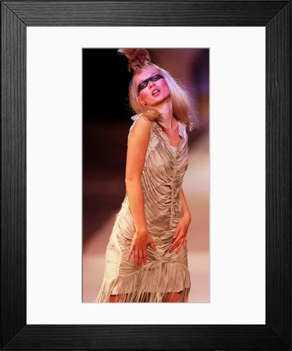 Framed Print : Kate Moss models Galliano in Paris March 1996 Framed Print : Kate Moss models Galliano in Paris March 1996