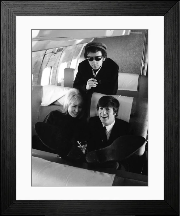 Framed Print : Pop Group The Beatles February 1964 John Lennon, with his wife Cynthia