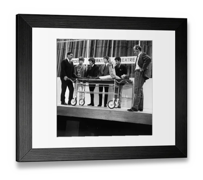 Framed Print : The Beatles rehearse with Mike and Bernie Winters for their Big Night Out TV show in an Framed Print : The Beatles rehearse with Mike and Bernie Winters for their Big Night Out TV show in an