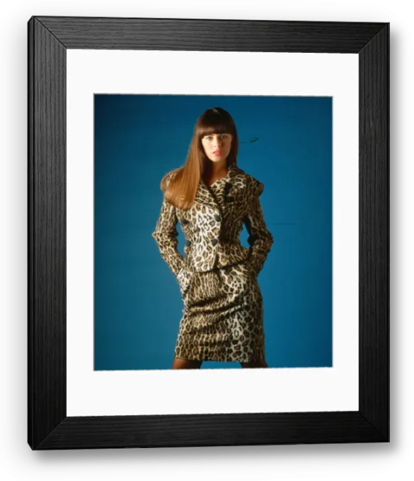 Framed Print : Tracey Allan model wearing leopardskin suit, July 1988 fashion leopard suit skirt Framed Print : Tracey Allan model wearing leopardskin suit, July 1988 fashion leopard suit skirt