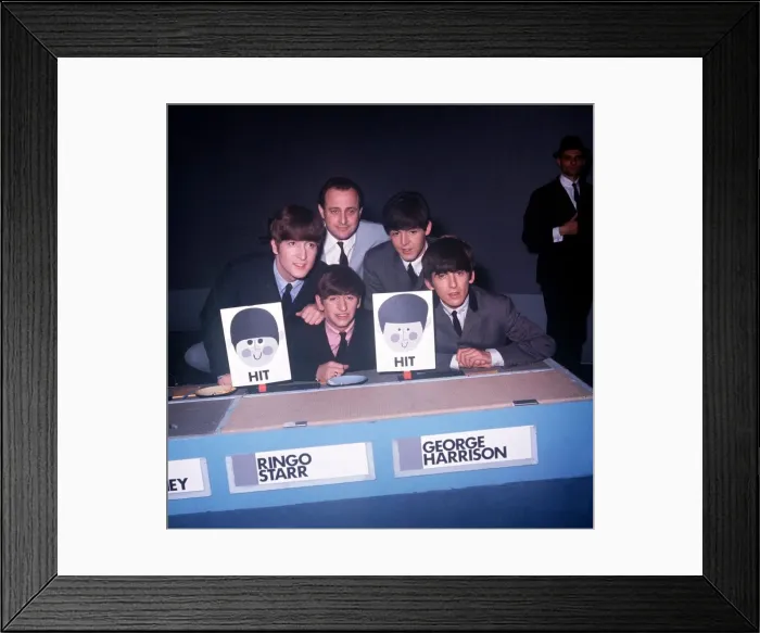 Framed Print : The Beatles appear on Juke Box Jury with David Jacobs 7th December 1963 Framed Print : The Beatles appear on Juke Box Jury with David Jacobs 7th December 1963
