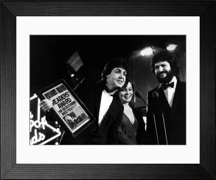 Framed Print : Paul McCartney former singer with The Beatles and wife Linda McCartney at the Daily