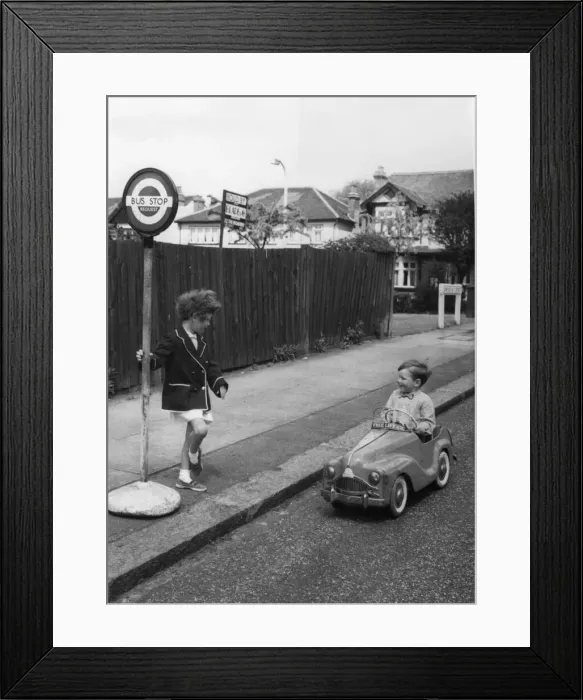 Framed Print : There was I waiting at the bus stop at Mill Hill London, and along he came Framed Print : There was I waiting at the bus stop at Mill Hill London, and along he came